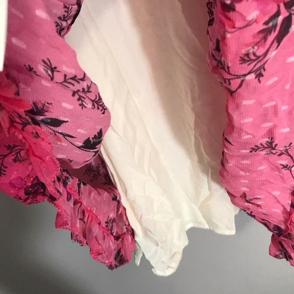 Anthropologie Dip-Dyed White to Pink Floral Midi Dress - Picture 5 of 8